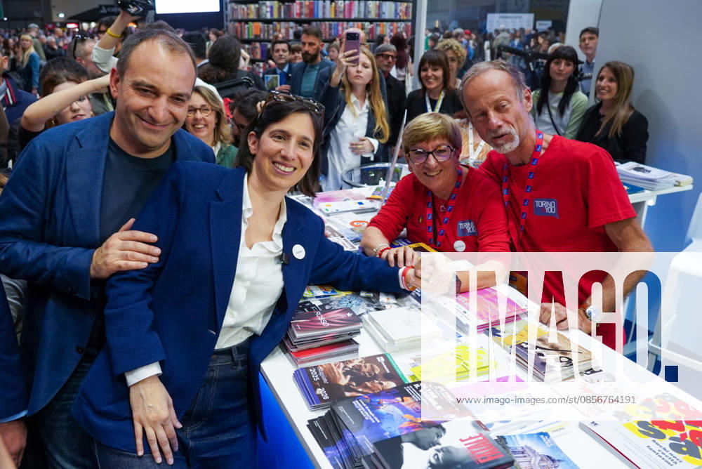 Democratic Party Secretary Elly Schlein and Turin Mayor Stefano Lorusso among the stands at the International Book Fair. Turin, May 15, 2026 Turin Italy - ZUMAa289 20260515_zia_a289_031