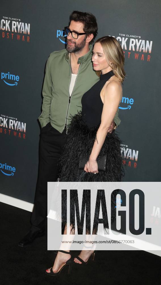 Actors JOHN KRASINSKI and EMILY BLUNT seen during the red carpet arrivals for Amazon MGM Studios Tom Clancy s Jack Ryan - Ghost War World Premiere held at Regal Times Square. New York USA - ZUMAk03_ 20260515_zaf_k03_040