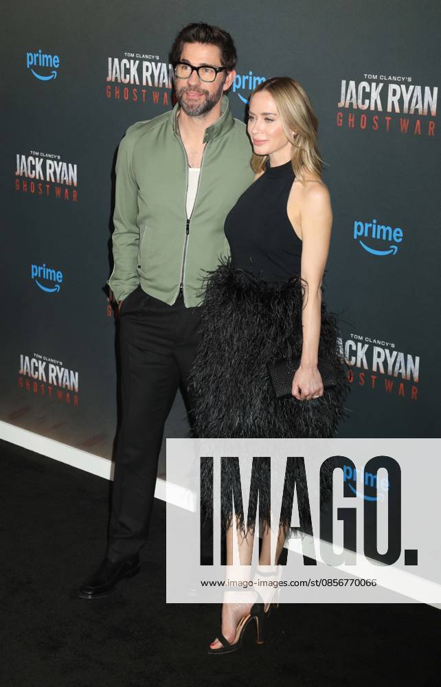 Actors JOHN KRASINSKI and EMILY BLUNT seen during the red carpet arrivals for Amazon MGM Studios Tom Clancy s Jack Ryan - Ghost War World Premiere held at Regal Times Square. New York USA - ZUMAk03_ 20260515_zaf_k03_042