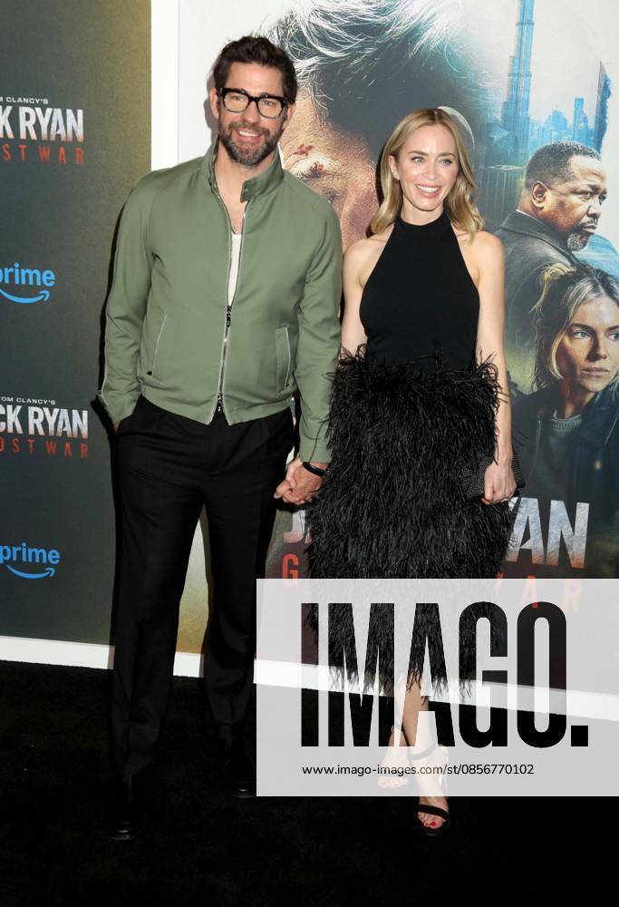 Actors JOHN KRASINSKI and EMILY BLUNT seen during the red carpet arrivals for Amazon MGM Studios Tom Clancy s Jack Ryan - Ghost War World Premiere held at Regal Times Square. New York USA - ZUMAk03_ 20260515_zaf_k03_034