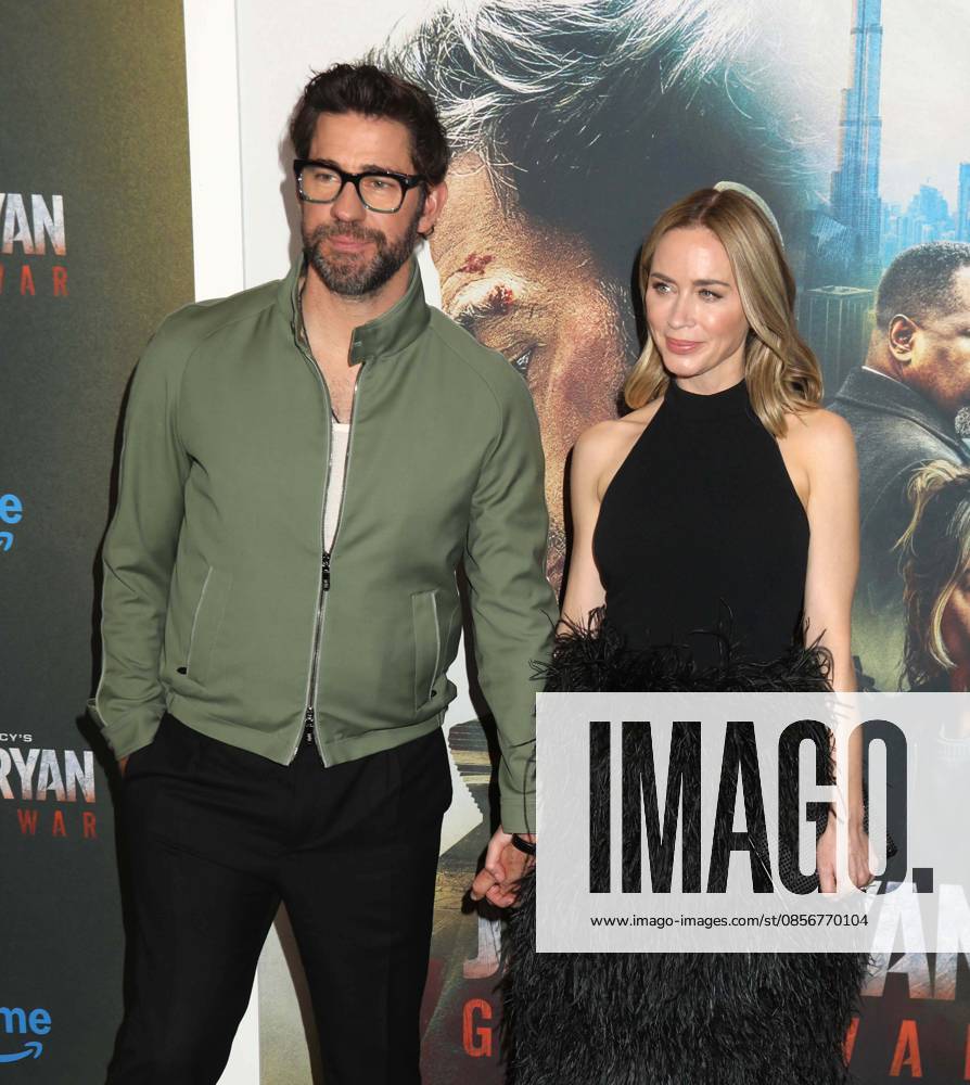 Actors JOHN KRASINSKI and EMILY BLUNT seen during the red carpet arrivals for Amazon MGM Studios Tom Clancy s Jack Ryan - Ghost War World Premiere held at Regal Times Square. New York USA - ZUMAk03_ 20260515_zaf_k03_035