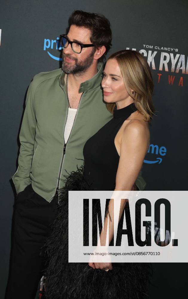 Actors JOHN KRASINSKI and EMILY BLUNT seen during the red carpet arrivals for Amazon MGM Studios Tom Clancy s Jack Ryan - Ghost War World Premiere held at Regal Times Square. New York USA - ZUMAk03_ 20260515_zaf_k03_039