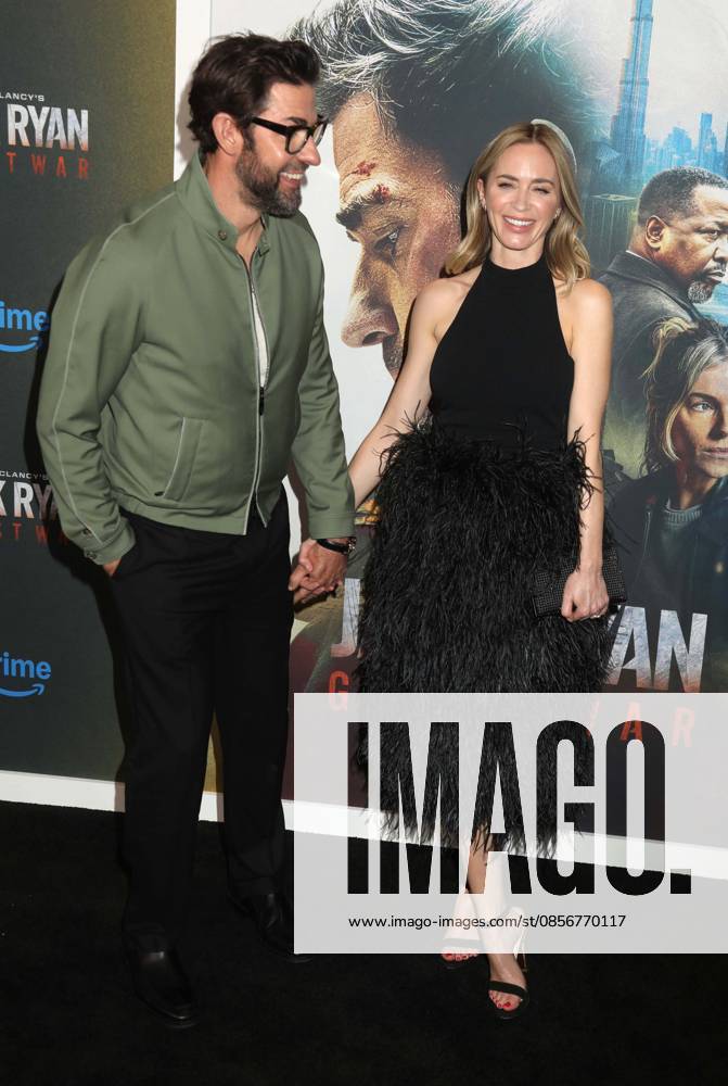 Actors JOHN KRASINSKI and EMILY BLUNT seen during the red carpet arrivals for Amazon MGM Studios Tom Clancy s Jack Ryan - Ghost War World Premiere held at Regal Times Square. New York USA - ZUMAk03_ 20260515_zaf_k03_031