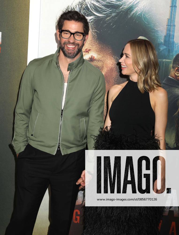 Actors JOHN KRASINSKI and EMILY BLUNT seen during the red carpet arrivals for Amazon MGM Studios Tom Clancy s Jack Ryan - Ghost War World Premiere held at Regal Times Square. New York USA - ZUMAk03_ 20260515_zaf_k03_028