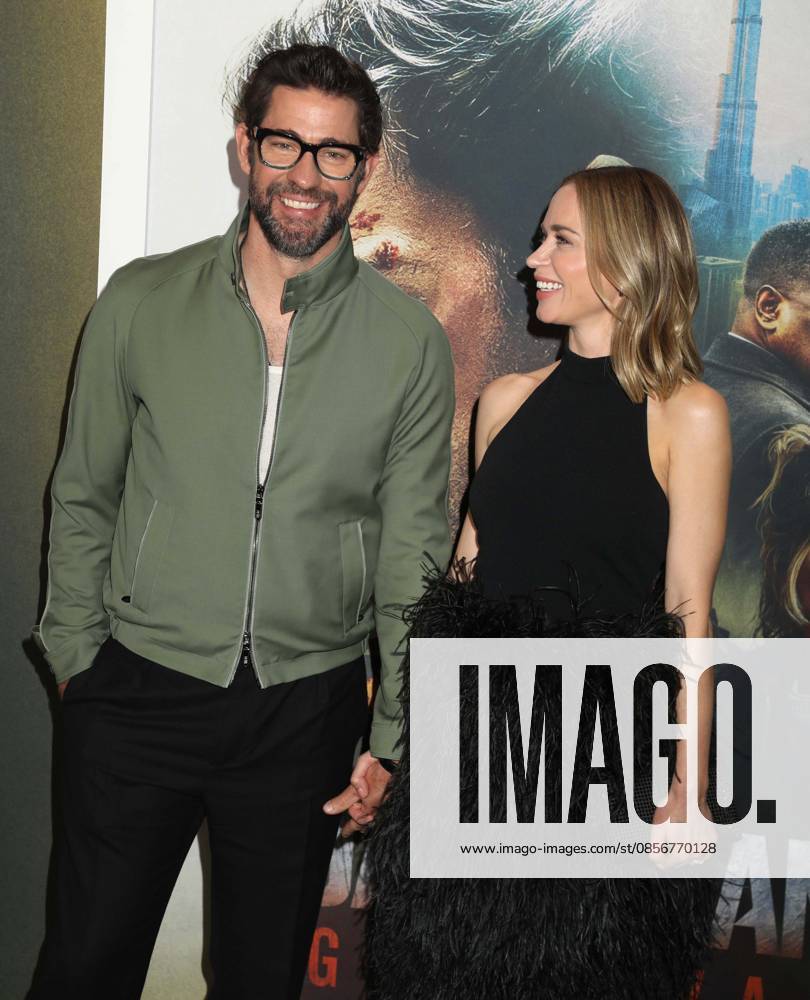 Actors JOHN KRASINSKI and EMILY BLUNT seen during the red carpet arrivals for Amazon MGM Studios Tom Clancy s Jack Ryan - Ghost War World Premiere held at Regal Times Square. New York USA - ZUMAk03_ 20260515_zaf_k03_030