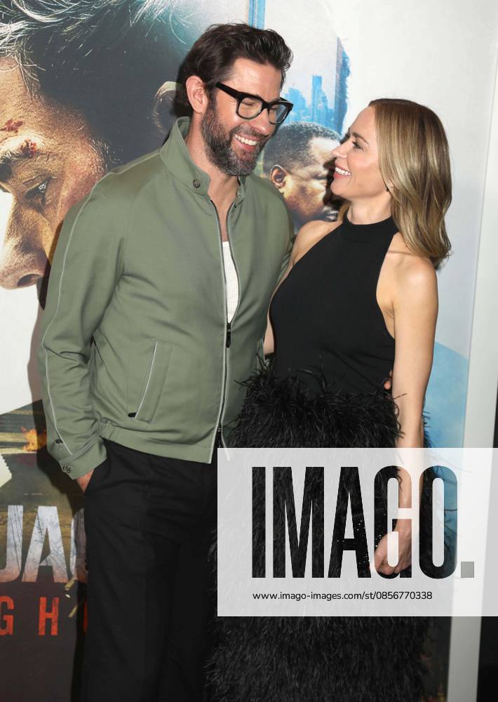 Actors JOHN KRASINSKI and EMILY BLUNT seen during the red carpet arrivals for Amazon MGM Studios Tom Clancy s Jack Ryan - Ghost War World Premiere held at Regal Times Square. New York USA - ZUMAk03_ 20260515_zaf_k03_010