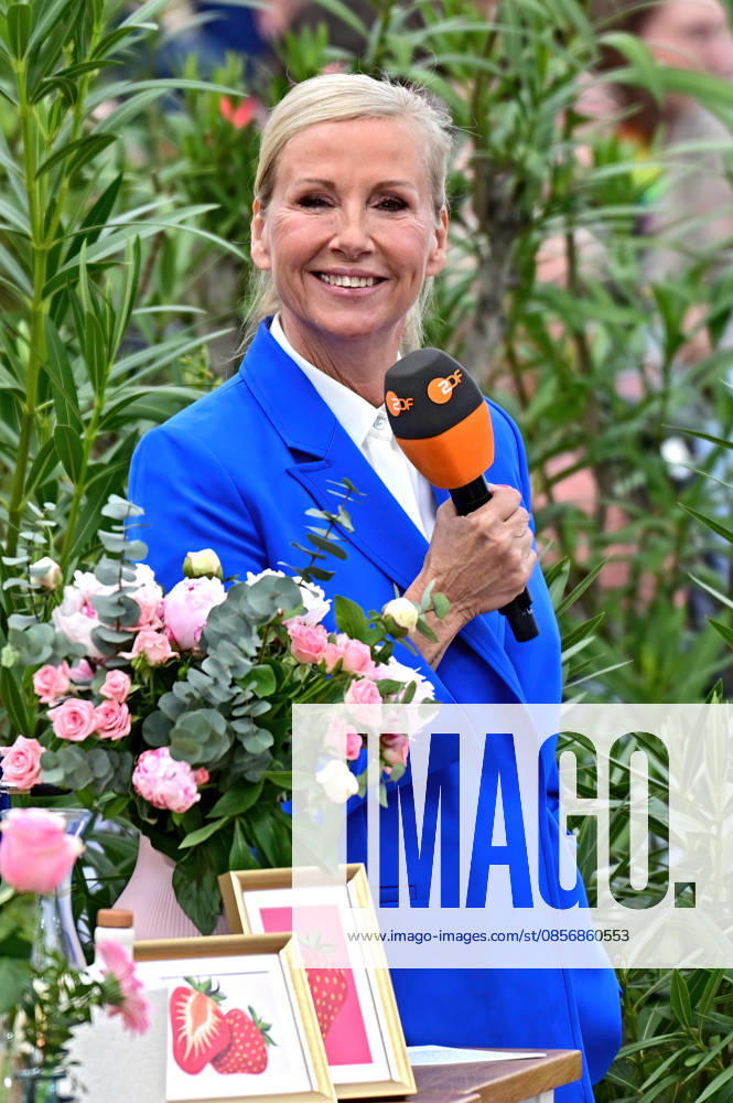 ZDF - Fernsehgarten. Moderatorin Andrea Kiwi Kiewel während der ZDF - Unterhaltungsshow Fernsehgarten am 17.05.2026 in Mainz. 20260517MWI122300