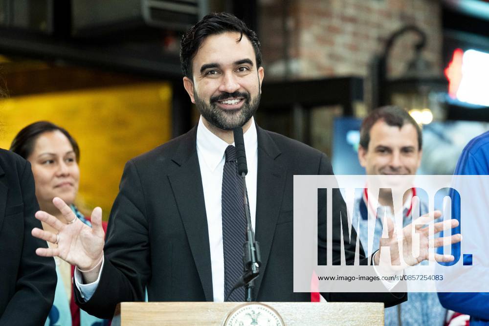 New York City Mayor ZOHRAN MAMDANI (D) speaking at a press conference about tickets for the FIFA World Cup, at the Harlem Tavern in New York City. New York City United States - ZUMAb161 20260521_aap_b161_020