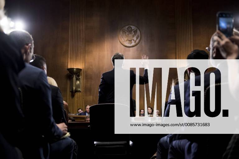 Judge Brett Kavanaugh is sworn in before testifying during the Senate Judiciary Committee hearing on his nomination be an associate justice of the Supreme Court of the United States, focusing on allegations of sexual assault by Kavanaugh against Christine Blasey Ford in the early 1980. WAX20180927737 TomxWilliams