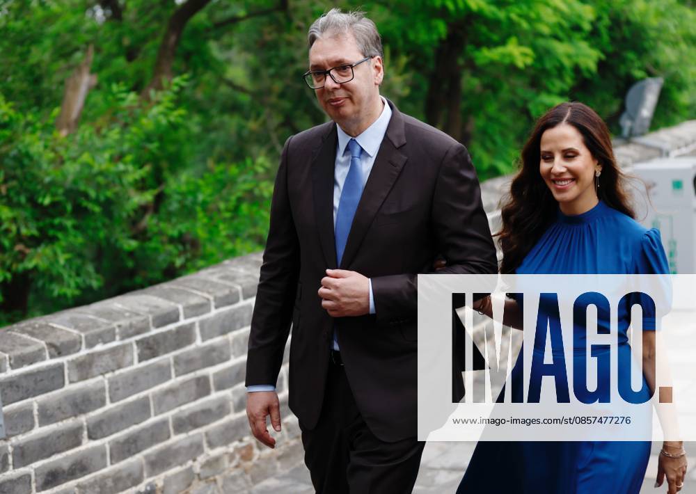 Serbian President Aleksandar Vucic and his wife Tamara Vucic visit the Badaling Great Wall on May 24, 2026 in Beijing, China. Serbian President Aleksandar Vucic arrived in Beijing on May 24 for his first state visit to China that will run through May 28. Aleksandar Vucic visited the Great Wall shortly after his arrival.