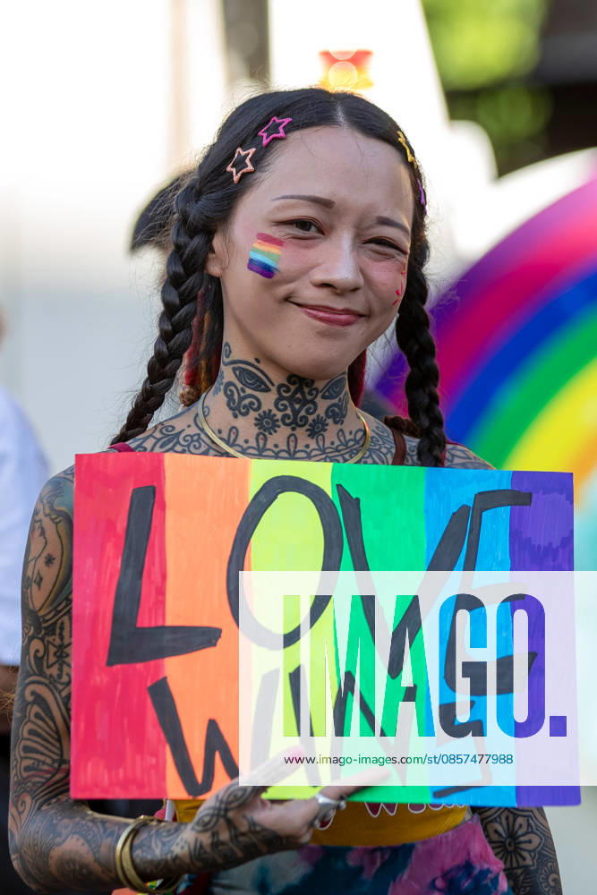 The Chiang Mai Pride Parade 2026 celebrations in Chiang Mai, Thailand - 24 May 2026 A participant holds a placard during he Chiang Mai Pride Parade 2026 celebrations. The Chiang Mai Pride Parade 2026 took place in Chiang Mai, Thailand. Chiang Mai province holds Thailandís first Pride Month celebrations annually, promoting gender equality, diversity, and human rights as part of Pride Month activities in northern Thailand. Chiang Mai Thailand