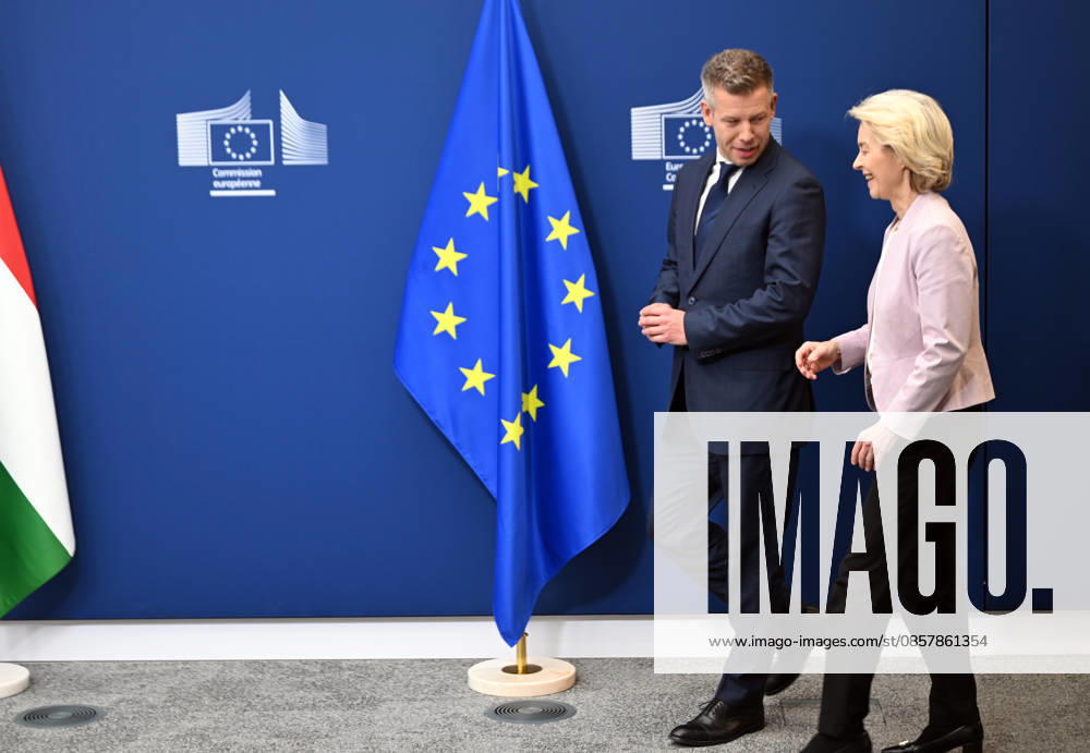 Peter Magyar meets Ursula von der Leyen in Brussels BRUSSELS, BELGIUM - MAY 29: Hungarian Prime Minister Peter Magyar (L) meets with European Commission President Ursula von der Leyen (R) in Brussels, Belgium, on May 29, 2026. Dursun Aydemir Anadolu Brussels Belgium. Editorial use only. Please get in touch for any other usage.