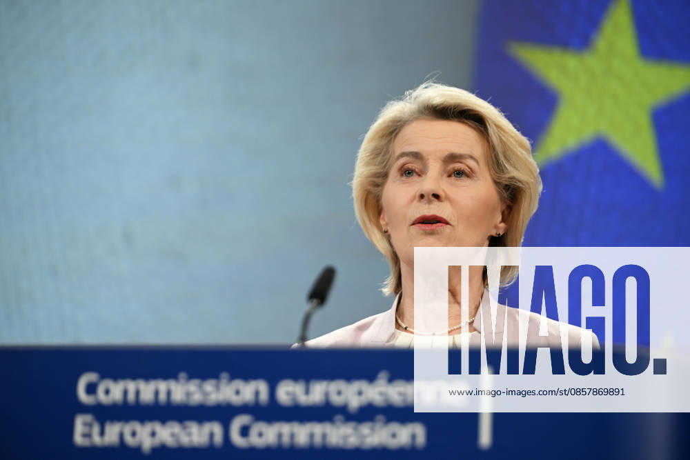 Peter Magyar - Ursula von der Leyen joint press conference in Brussels BRUSSELS, BELGIUM - MAY 29: Hungarian Prime Minister Peter Magyar and European Commission President Ursula von der Leyen hold a joint press conference in Brussels, Belgium, on May 29, 2026. Dursun Aydemir Anadolu Brussels Belgium. Editorial use only. Please get in touch for any other usage.