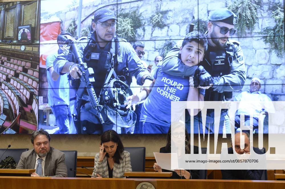 Foto IPP Marco Mattei Roma 29 05 2026 Senato presentazione del rapporto della relatrice speciale ONU sui territori palestinesi occupati, nella foto Dario Carotenuto Laura Boldrini Francesca Albanese Peppe De Cristofaro sullo sfondo immagini da Gaza Italy Photo Press - World Copyright .
