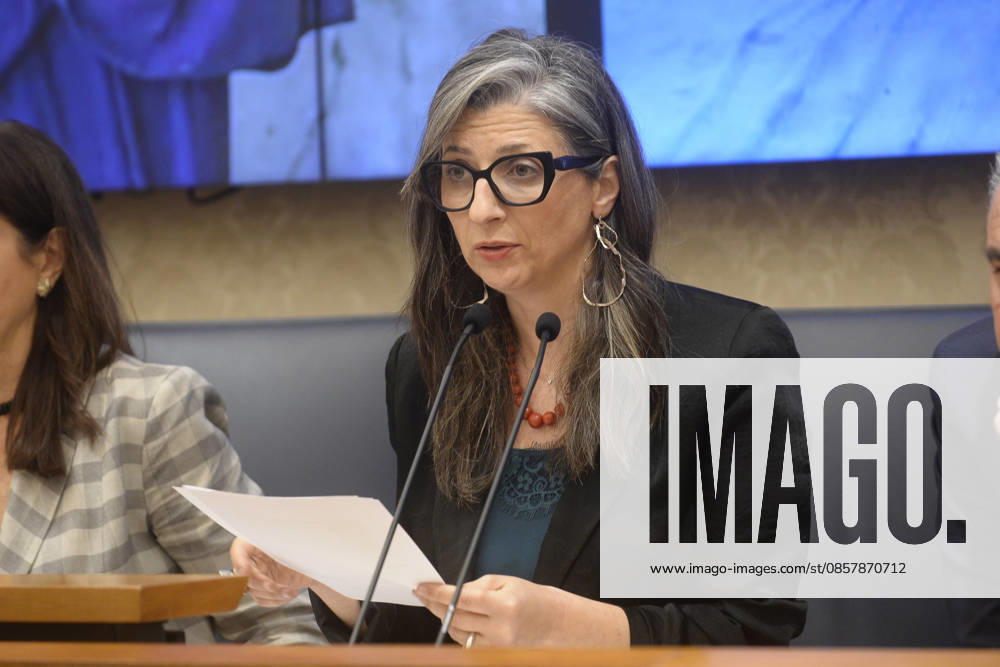 IPA85160334 - Rome Senate presentation of UN special rapporteur s report on the occupied Palestinian territories, pictured is Francesca Albanese