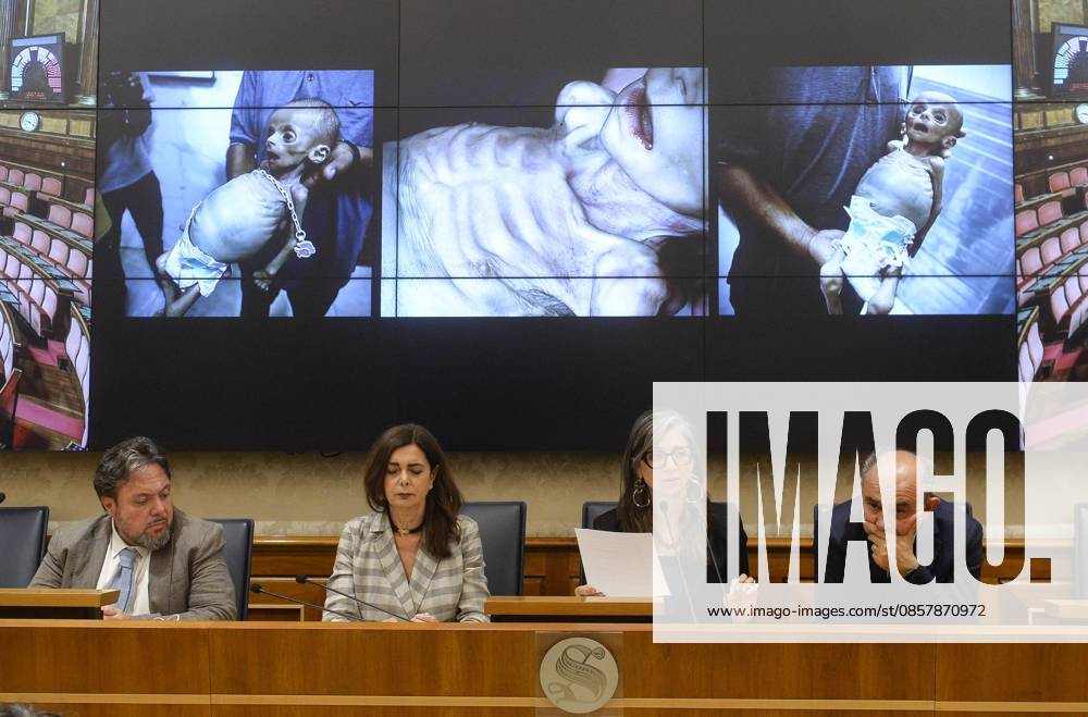 Foto IPP Marco Mattei Roma 29 05 2026 Senato presentazione del rapporto della relatrice speciale ONU sui territori palestinesi occupati, nella foto Dario Carotenuto Laura Boldrini Francesca Albanese Peppe De Cristofaro sullo sfondo immagini da Gaza Italy Photo Press - World Copyright .