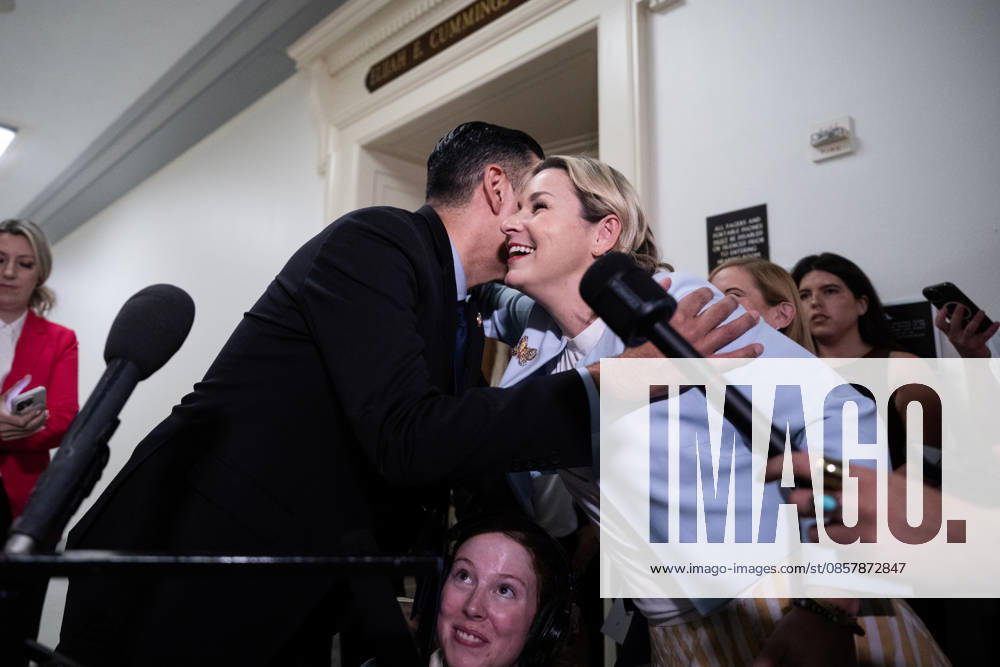 Bondi Deposition TW UNITED STATES - MAY 29: Ranking member Rep. Robert Garcia, D-Calif., greet Jeffrey Epstein survivor Dani Bensky before former Attorney General Pam Bondi sat for a House Oversight and Government Reform Committee deposition about the Epstein files, in Rayburn building on Friday, May 29, 2026. (Tom Williams CQ Roll Call) Washington DC United States
