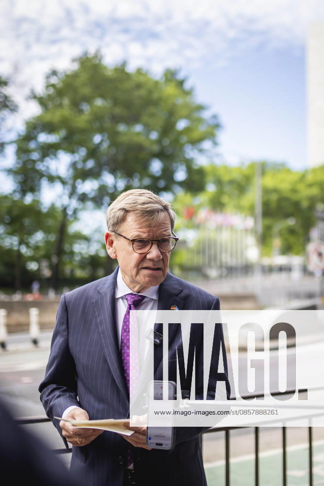 Johann Wadephul (CDU), Bundesaussenminister, aufgenommen im Rahmen eines Pressestatements in New York City, 29.05.2026. Der Minister reist in die USA fuer die Wahl zum nichtstaendigen Sitz im Sicherheitsrat der Vereinten Nationen. Fotografiert im Auftrag des Auswaertigen Amtes New York City Vereinigte Staaten von Amerika