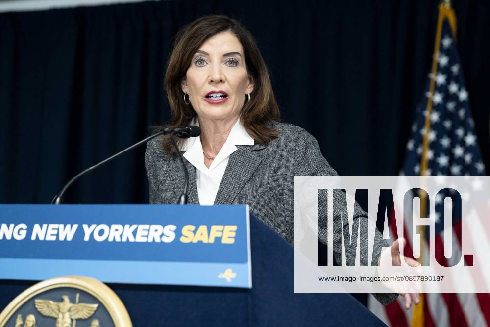 New York State Governor KATHY HOCHUL (D) speaking at a press conference in her office in New York City about overreach by ICE (Immigration and Customs Enforcement) and new related state laws to protect people in New York. New York City United States - ZUMAb161 20260529_aap_b161_004