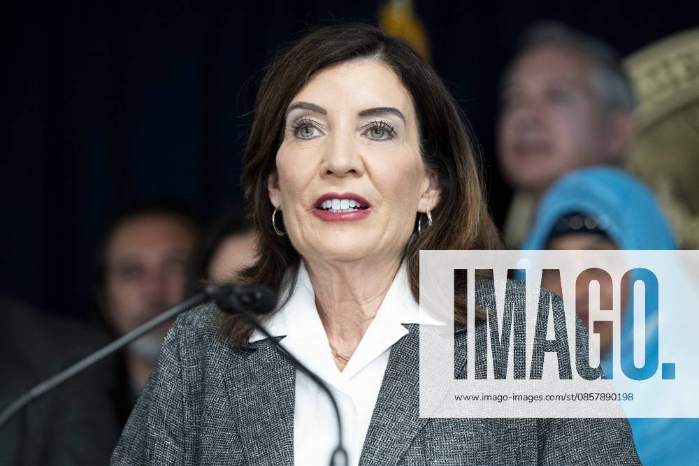 New York State Governor KATHY HOCHUL (D) speaking at a press conference in her office in New York City about overreach by ICE (Immigration and Customs Enforcement) and new related state laws to protect people in New York. New York City United States - ZUMAb161 20260529_aap_b161_005