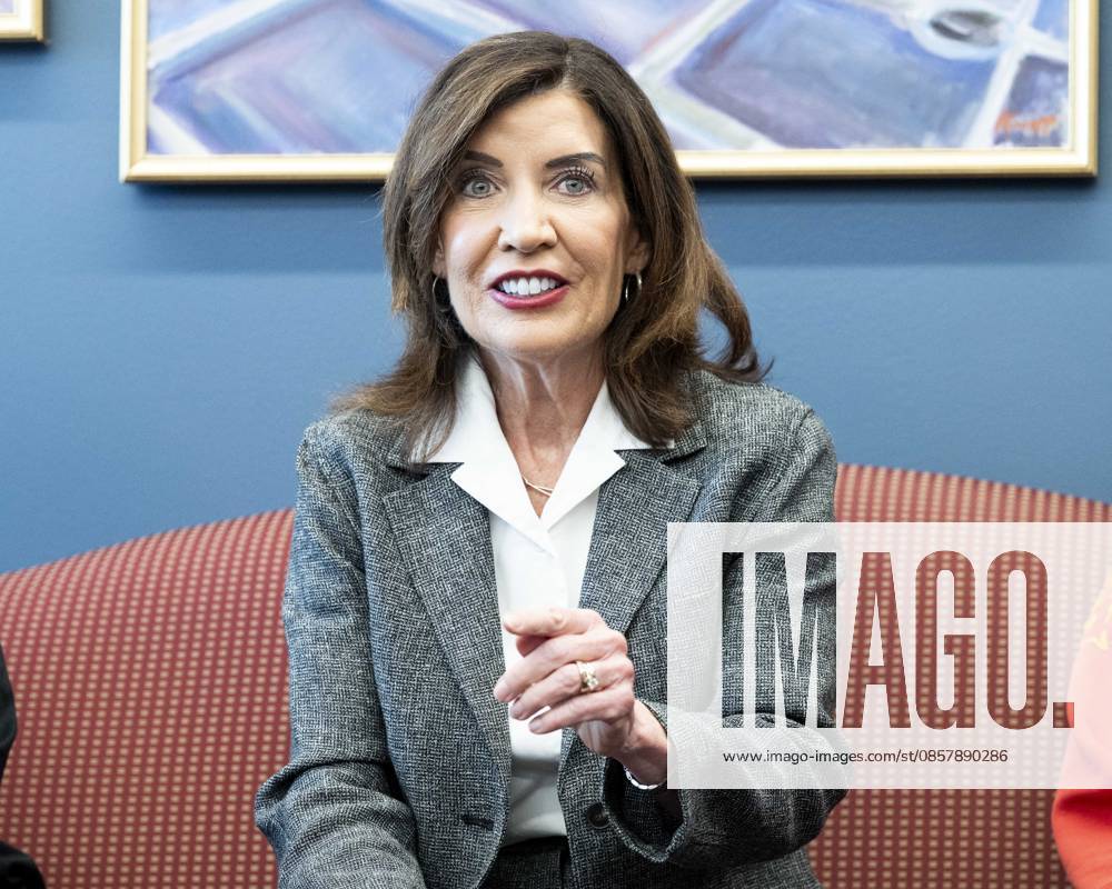 New York State Governor KATHY HOCHUL (D) speaking in her office in New York City about overreach by ICE (Immigration and Customs Enforcement) and new related state laws to protect people in New York. New York City United States - ZUMAb161 20260529_aap_b161_008