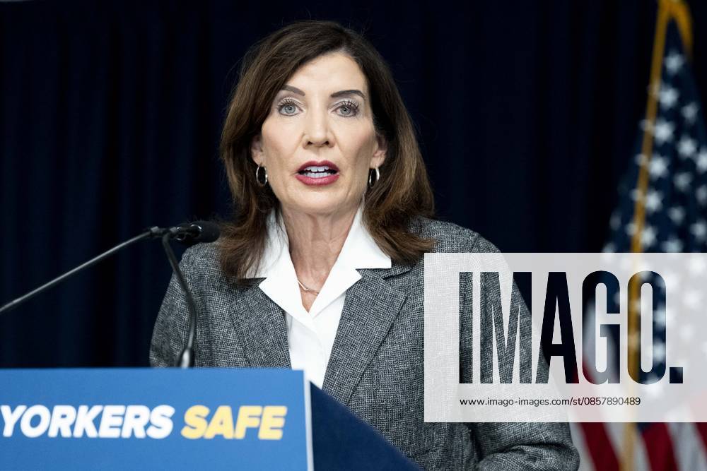 New York State Governor KATHY HOCHUL (D) speaking at a press conference in her office in New York City about overreach by ICE (Immigration and Customs Enforcement) and new related state laws to protect people in New York. New York City United States - ZUMAb161 20260529_aap_b161_012