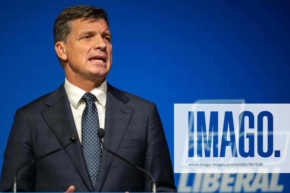 LIBERAL FEDERAL COUNCIL MEETING, Federal Leader of the Liberal Party Angus Taylor during the 65th Federal Council of the Liberal Party of Australia in Melbourne, Saturday, May 30, 2026. Delegates from all states and territories will attend the two-day Liberal Party Federal Council, where former prime minister Tony Abbott s appointment as the next federal Liberal Party president is expected to be confirmed. ( NO ARCHIVING MELBOURNE VICTORIA AUSTRALIA
