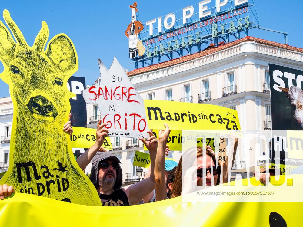 MADRID, SPAIN - MAY 30: Animal rights groups march through the center of Madrid to Puerta del Sol, demanding an end to hunting practices in Spain. Madrid Spain - ZUMAh199 20260530_zip_h199_003