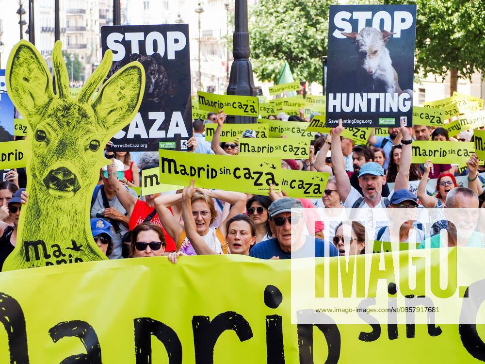 MADRID, SPAIN - MAY 30: Animal rights groups march through the center of Madrid to Puerta del Sol, demanding an end to hunting practices in Spain. Madrid Spain - ZUMAh199 20260530_zip_h199_005