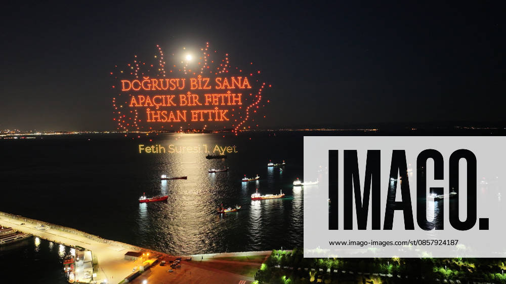 573rd anniversary of the Conquest of Istanbul ISTANBUL, TURKIYE - MAY 30: A synchronized drone light show, organized by the Istanbul Governorate to commemorate the 573rd anniversary of the Conquest of Istanbul, is held at the Yenikapi Event Space in Istanbul, Turkiye, on May 30, 2026. Islam Yakut Anadolu Istanbul Turkey. Editorial use only. Please get in touch for any other usage.