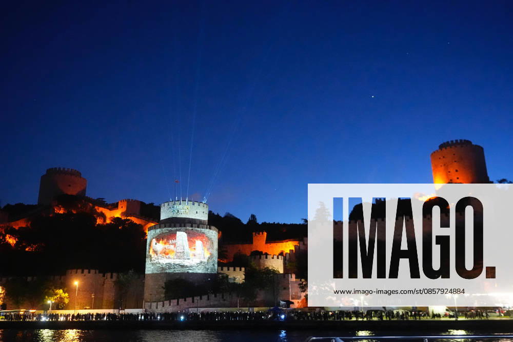 573rd anniversary of the conquest of Istanbul ISTANBUL, TURKIYE - MAY 29: A video mapping show is organized by the Turkish Communications Directorate at the Rumeli Fortress (Rumelihisari) as part of the events celebrating the 573rd anniversary of the conquest of Istanbul, Turkiye on May 29, 2026. Erhan Elaldi Anadolu Istanbul Turkey. Editorial use only. Please get in touch for any other usage.