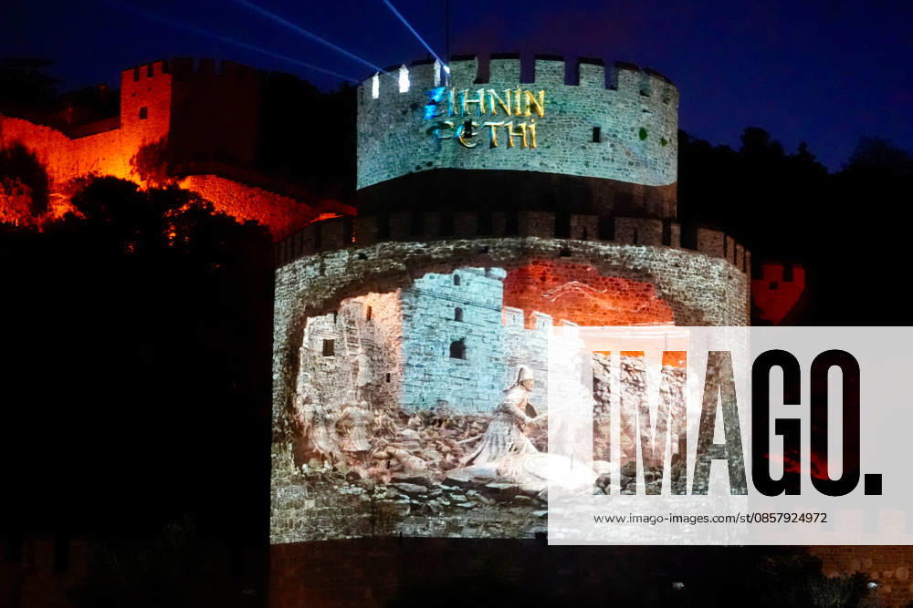 573rd anniversary of the conquest of Istanbul ISTANBUL, TURKIYE - MAY 29: A video mapping show is organized by the Turkish Communications Directorate at the Rumeli Fortress (Rumelihisari) as part of the events celebrating the 573rd anniversary of the conquest of Istanbul, Turkiye on May 29, 2026. Erhan Elaldi Anadolu Istanbul Turkey. Editorial use only. Please get in touch for any other usage.