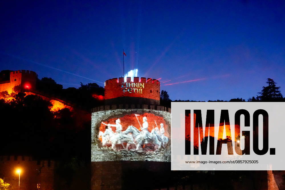 573rd anniversary of the conquest of Istanbul ISTANBUL, TURKIYE - MAY 29: A video mapping show is organized by the Turkish Communications Directorate at the Rumeli Fortress (Rumelihisari) as part of the events celebrating the 573rd anniversary of the conquest of Istanbul, Turkiye on May 29, 2026. Erhan Elaldi Anadolu Istanbul Turkey. Editorial use only. Please get in touch for any other usage.