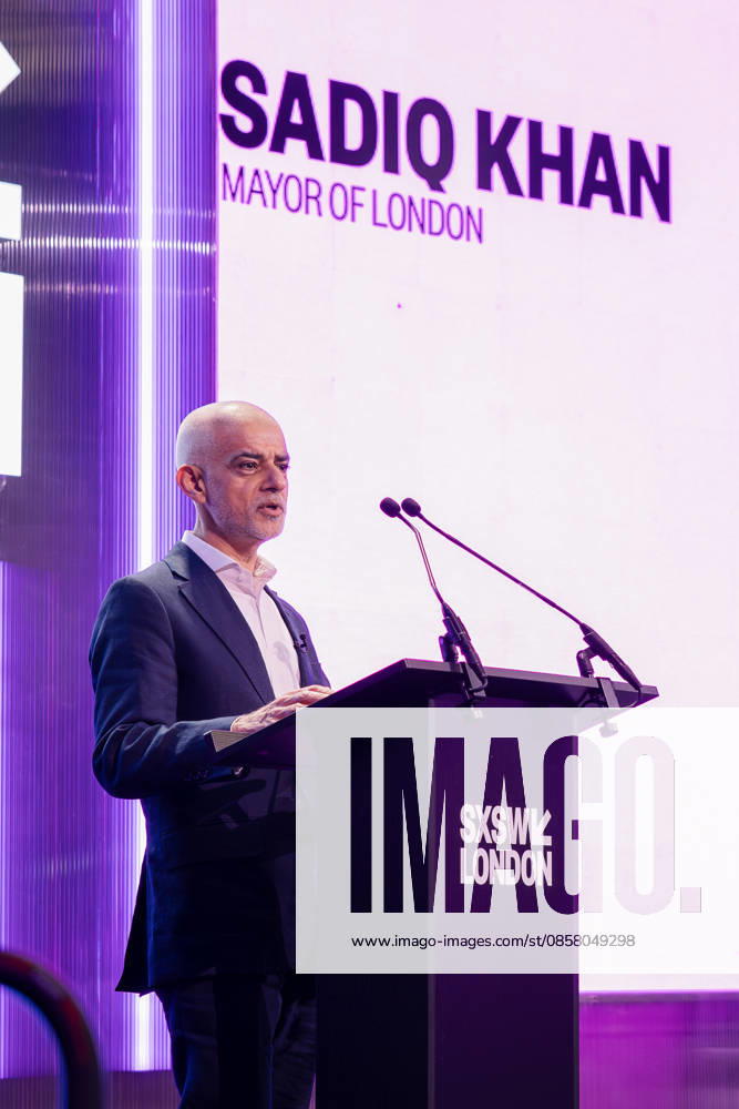 SWSX London 2026 Welcome Address at SXSW London Stage with Mayor of London Sadiq Khan, Francine Lacqua and Patrick Moore, Credit:Ewelina Stachurska Show Me You Ewelina Stachurska Avalon United Kingdom, London, SXSW London Stage, Shoreditch