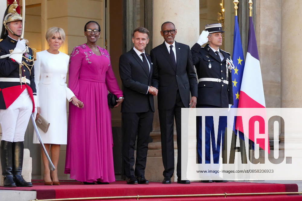 President Emmanuel Macron, Brigitte Macron, Paul Kagame, President of the Republic of Rwanda, and his wife Jeannette Kagame The French presidential couple will host the President of Rwanda and his wife at the Elysée Palace in Paris for a state dinner on 2 June 2026 Anne Sophie Guebey Bestimage The French presidential couple will host the President of Rwanda and his wife at the Elysée Palace in Paris for a state dinner on 2 June 2026 Paris France