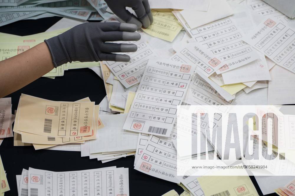 Ballots are sprawled across a tabletop as poll workers count them after the conclusion of voting in South Koreaâ€⠢s local elections on Wednesday, June 3, 2026 in Seoul, South Korea. Seoul South Korea - ZUMAh163 20260603_znp_h163_026