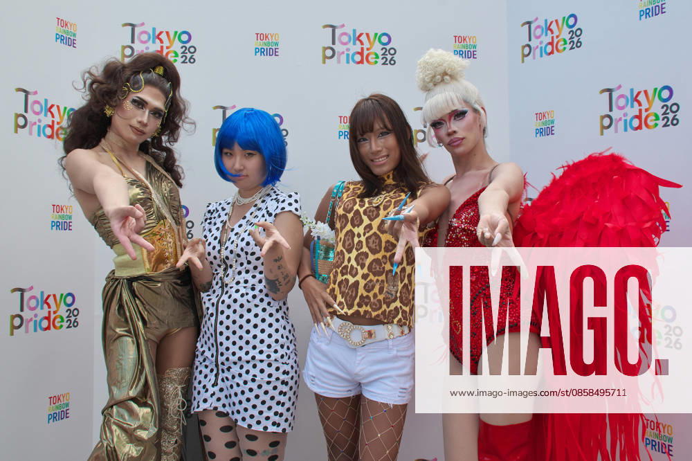 Participants pose for camera during the event Tokyo Pride 2026 in Tokyo, Japan on Saturday, June 6, 2026. TKP2026060612 KEIZOxMORI