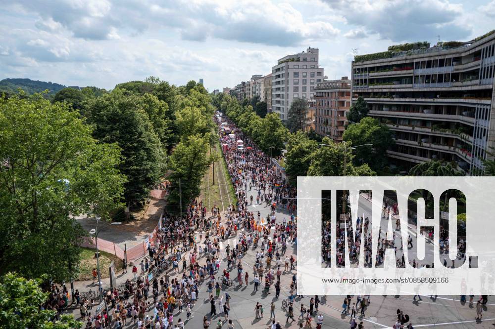 IPA85406668 - Turin. PRIDE 2026 more than 150,000 people parade through the streets of the city center. Pictured: images from Pride