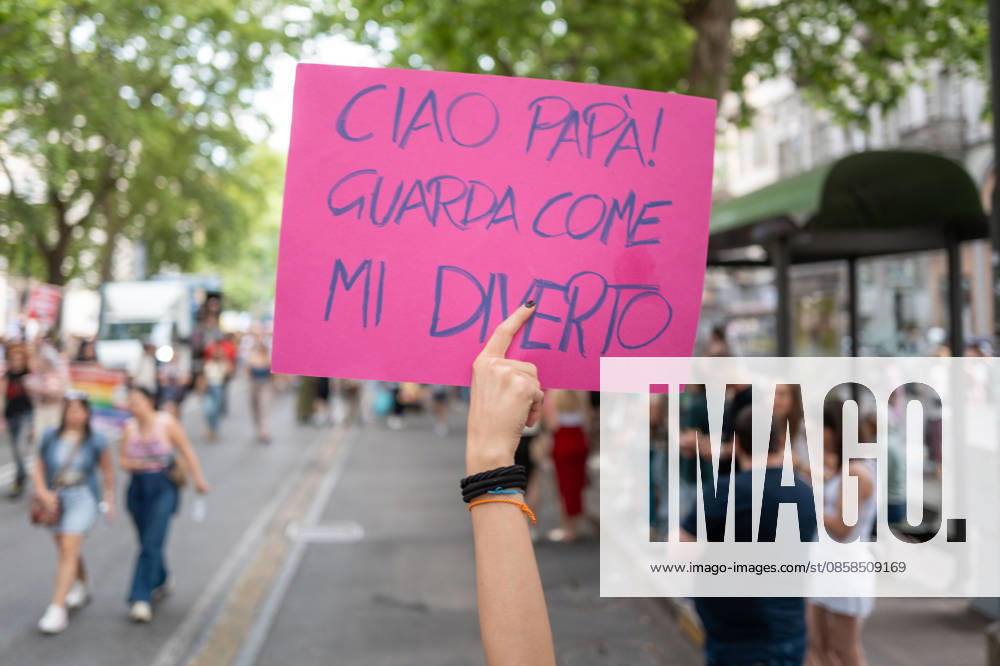IPA85406751 - Turin. PRIDE 2026 more than 150,000 people parade through the streets of the city center. Pictured: images from Pride