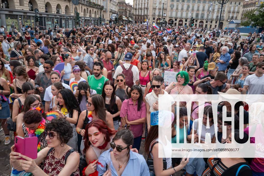 IPA85406840 - Turin. PRIDE 2026 more than 150,000 people parade through the streets of the city center. Pictured: images from Pride