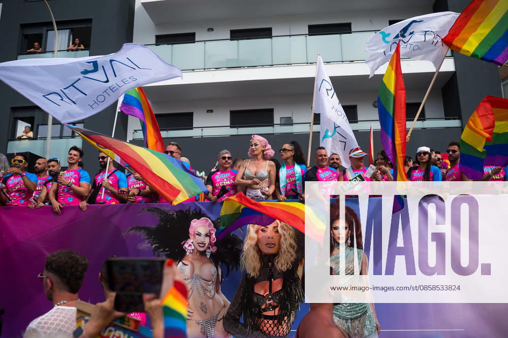 Men are seen on a float enjoying as they take part in a demonstration in support of the rights of LGTBIQ+ people, as part of the LGTBIQ+ Pride celebrations. The LGTBIQ+ Pride of Torremolinos is internationally known as a meeting point for LGTBIQ+ people in a colourful and festive atmosphere, where thousands of people celebrate the fight of the LGTBIQ+ movement for equality and respect. Malaga Spain - ZUMAs197 20260606_aaa_s197_414