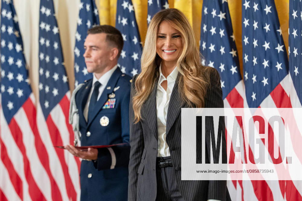 First Lady Melania Trump honors Americaâ€⠢s next generation of leading artificial intelligence innovators during the Presidential AI Challenge Awards Ceremony in Washington, D.C., on June 9, 2026. The event recognized outstanding student achievement and innovation in artificial intelligence. Washington United States - ZUMAl312 20260609_znp_l312_017