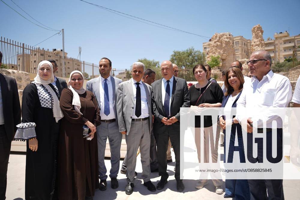 Diplomats visit Khan al-Ahmar amid concerns over displacement Arab and foreign ambassadors and consuls accredited to the State of Palestine, accompanied by Palestinian ministers, visit the village of Khan al-Ahmar, east of Jerusalem, on June 10, 2026, during a field tour organized by the Palestinian government to assess the conditions of residents facing the threat of displacement. Photo by Prime Minister Office apaimages Ramallah West Bank Palestinian Territory 100626_Jerusalem_PMO_00(8).jpeg