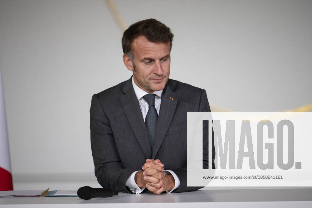 Emmanuel Macron at a meeting with the G7 Engament Groups - Paris French President Emmanuel Macron look and gestures during a meeting with the G7 Engament Groups at the Elysee Palace, French Presidential Palace, in Paris, on June 10, 2026. Photo by Eliot Blondet ABACAPRESS.COM Paris France France