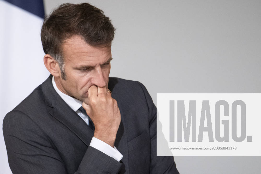 Emmanuel Macron at a meeting with the G7 Engament Groups - Paris French President Emmanuel Macron look and gestures during a meeting with the G7 Engament Groups at the Elysee Palace, French Presidential Palace, in Paris, on June 10, 2026. Photo by Eliot Blondet ABACAPRESS.COM Paris France France