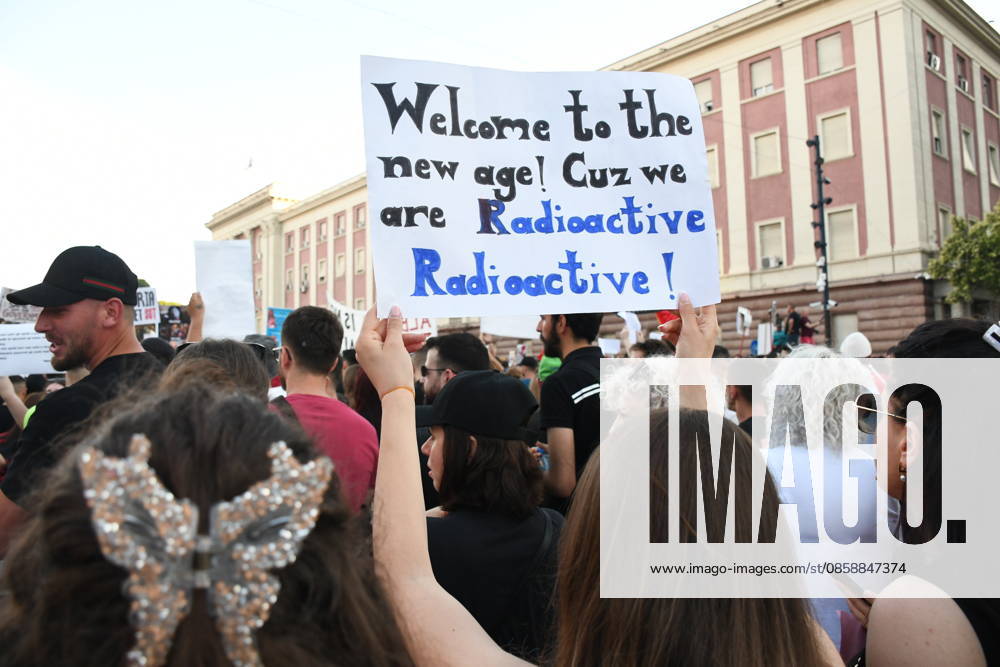 Protests against the Vlora tourism project continue in Albania TIRANA, ALBANIA - JUNE 10: People stage a protest against a planned tourism project in the Zvernec area of Avlonya (Vlora) as they gather at Skanderbeg Square in Tirana, Albania on June 10, 2026. Olsi Shehu Anadolu Tirana Albania. Editorial use only. Please get in touch for any other usage.
