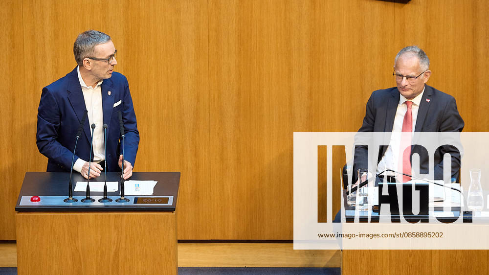 - Wien 11.06.2026 - Debatte Budget Österreichisches Parlament - Der Nationalrat trat heute im Hohen Haus zu einer regluären Nationalratssitzung zusammen. Haupthema war die gestrige Budgetrede des Finanzministers und die Debatte darüber. PHOTO: Finanzminister Markus Marterbauer (SPÖ) auf der Regierungsbank. FPÖ-Bundesparteiobmann Herbert Kickl (L) am Rednerpult. Vienna (AUSTRIA) - Austrian Parliament National Council session - The National Council met today in Parliament for a regular National Council session. The topic of the plenary session was the Budget Speech by the Austrian Minister of Finance. Budget, Finanzen, Staatsfinanzen, Geld, Steuern, Ausgaben, Einnahmen, Regierung, echtes Dopelbudet 2027 28 , 2028, Schulden, Nationa