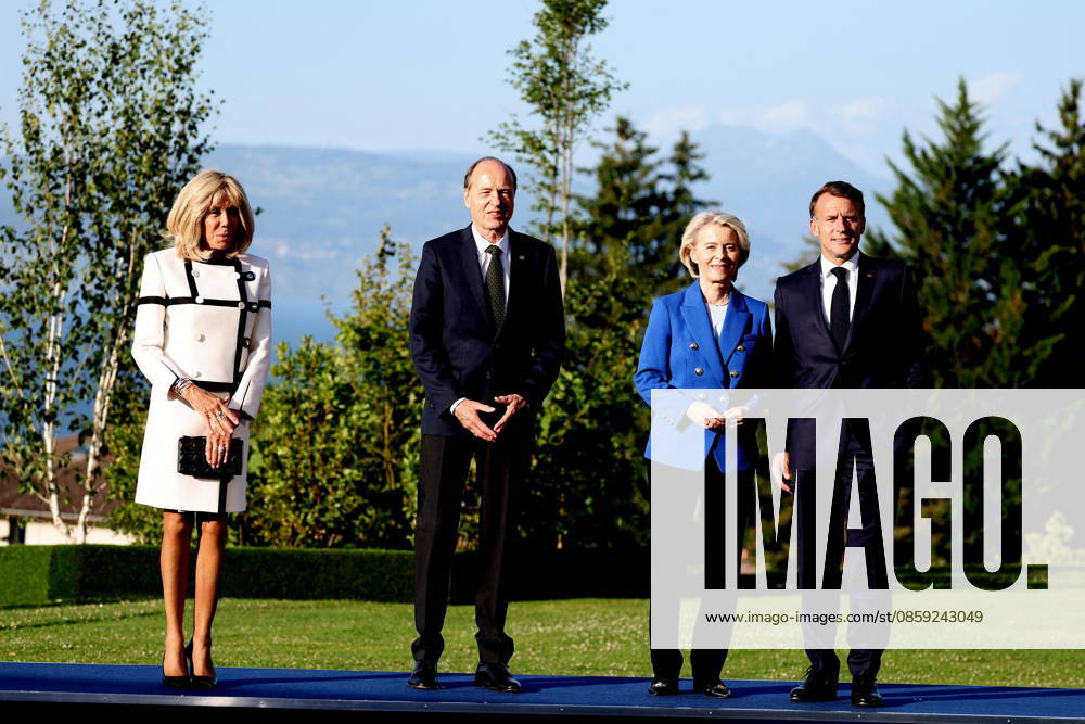 Ursula von der Leyen, President of the European Commission, her husband Heiko, Brigitte Macron, President Emmanuel Macron Arrival of thestate and government for a working dinner Responding together to major international challenges on the sidelines of the G7 summit in Évian-les-Bains on June 15, 2026 Dominique Jacovides Bestimage Arrival of the G7 heads of state and government for a working dinner Responding together to major international challenges on the sidelines of the G7 summit in Évian-les-Bains on June 15, 2026, Évian, France,detected_source_language