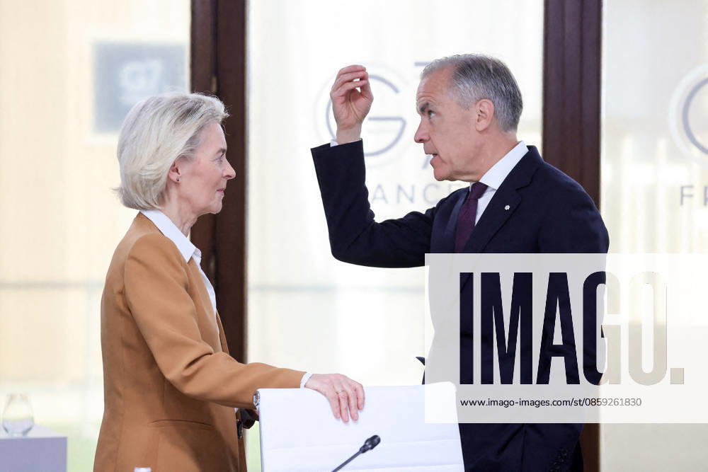 Ursula von der Leyen, President of the European Commission, Mark Carney, Prime Minister of Canada, during a meeting with the President of Ukraine at the G7 summit in Evian on June 16, 2026 Dominique Jacovides Bestimage Meeting with the President of Ukraine during the G7 summit in Evian on June 16, 2026 Evian, France,detected_source_language