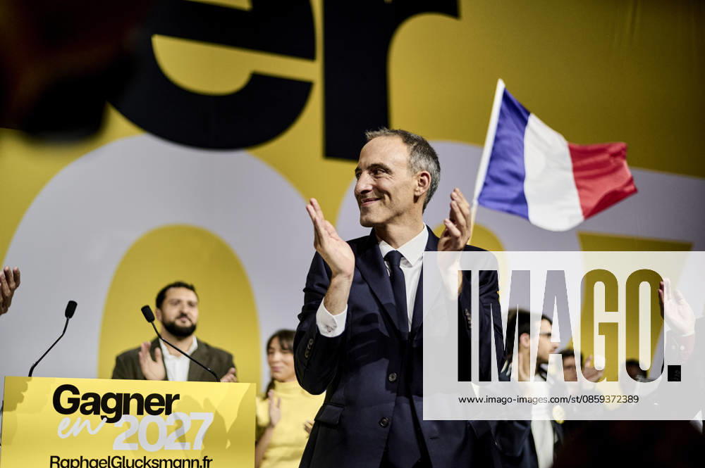 Raphael Glucksmann at a rally in Aubervilliers on June 13, 2026, as part of the campaign for 2027 French presidential election. - 13 06 2026 - France Aubervilliers - AntoninxBuratx Pictorium LePictorium_0336358